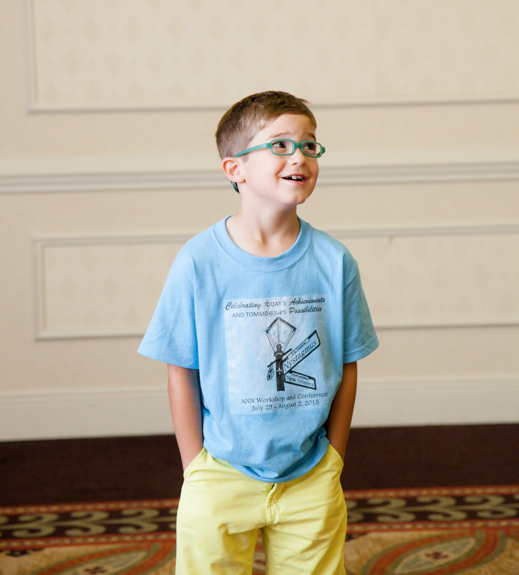 Smiling child with glasses